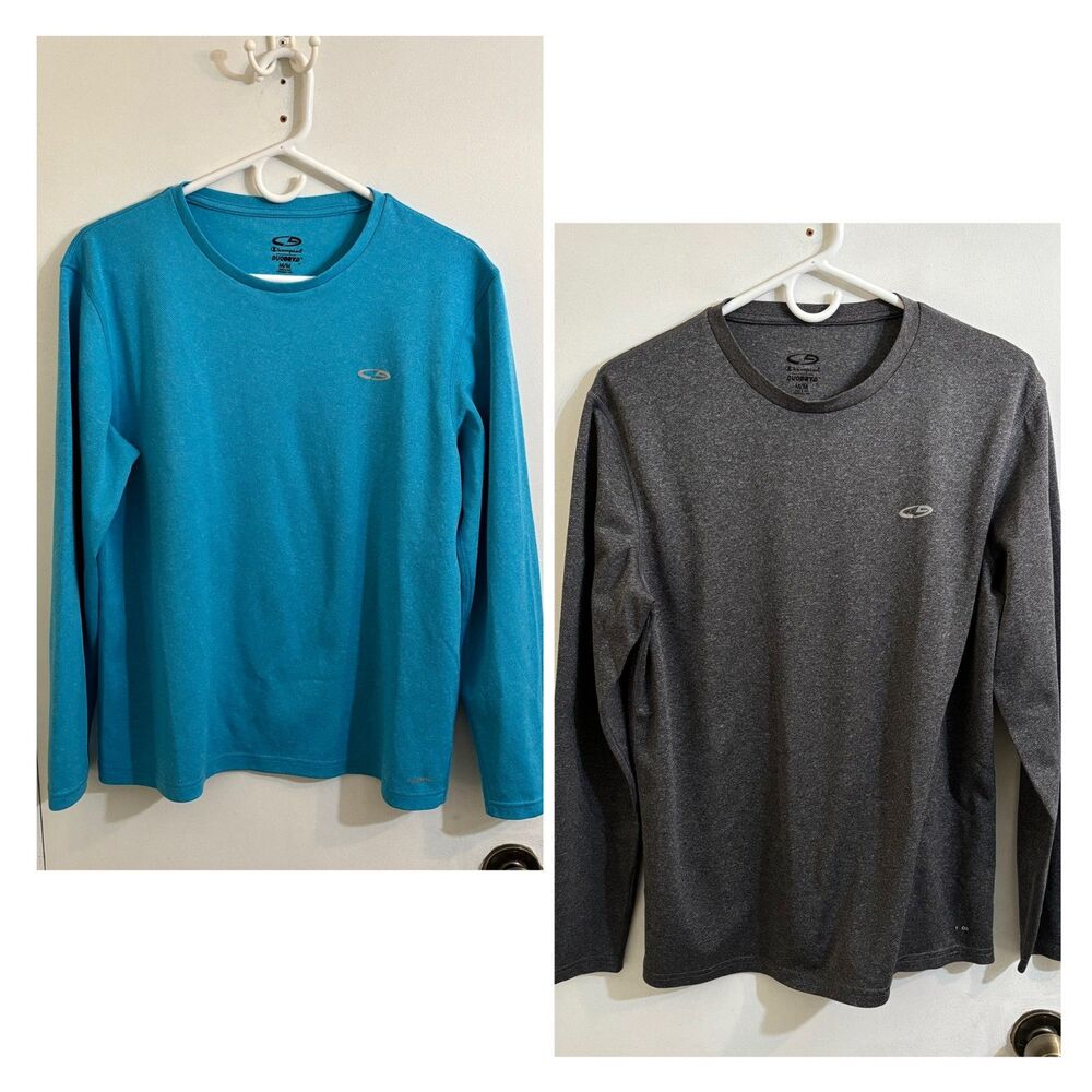 Men's C9 Champion Long Sleeve T-Shirts Medium Blue & Gray